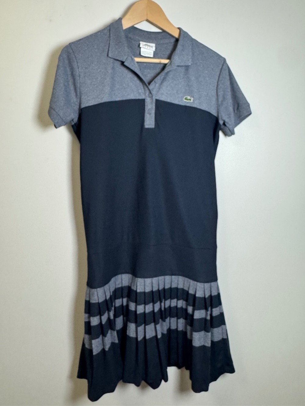 Lacoste Dress Color Block  Polo Knit Mini Dress size 40
